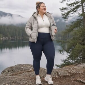Athleta Rainier‎ Tight Women's Plus 3X Dress Blue Navy Cold Weather Leggings NWT